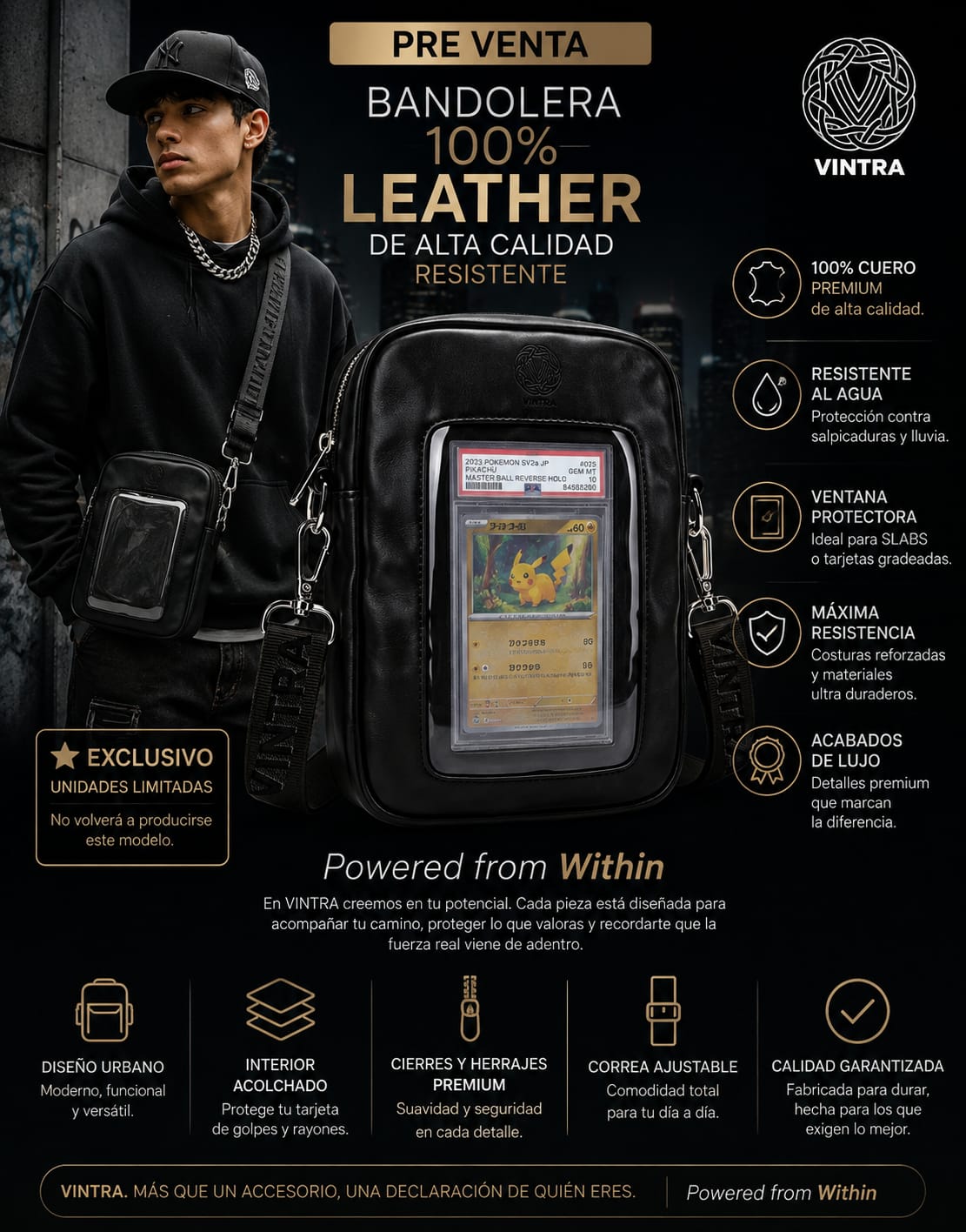 VINTRA 100% Leather Crossbody Bag — Limited Pre-Order Edition
